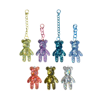 Large Teddy Bear in Silver Glitter