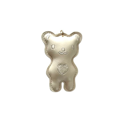 Jumbo Puffy Heart Bear Charm in Ivory